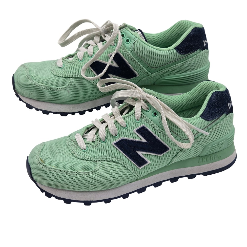 New Balance 574 Sneakers Womens 8 Green Blue Athletic Casual l
